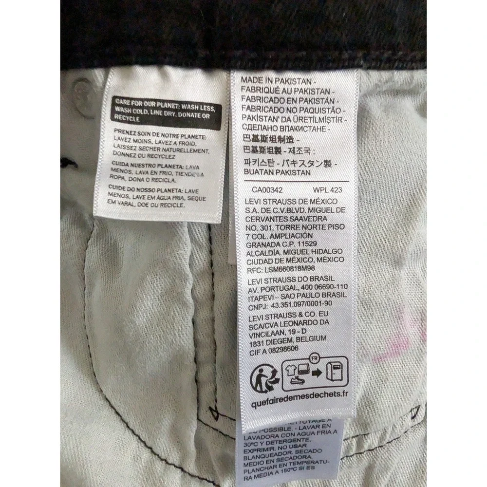 Levi‎ Strauss 505 Regular Fit Mens Black Jeans W31 L32 Stretch actual 31x31